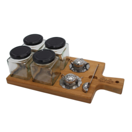 theeplank met 2 theezeefjes zwart