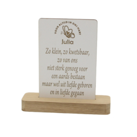tekstgedenkplankje met naam