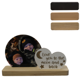Fotoplankje met tekst love you to the moon and back