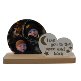 Fotoplankje met tekst love you to the moon and back