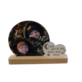 Fotoplankje klein met tekst love you to the moon..
