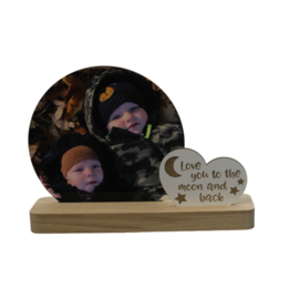 Fotoplankje klein met tekst love you to the moon..