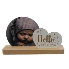 Fotoplankje met tekst hello little one