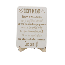 tekstbord op standaard lieve mama