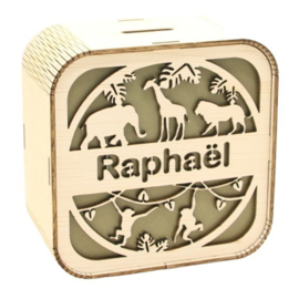 spaarpot met naam safari dieren 1