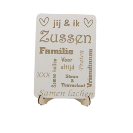 tekstbord op standaard jij en ik zussen