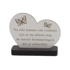 tekstgedenkplankje na alle tranen van verdriet