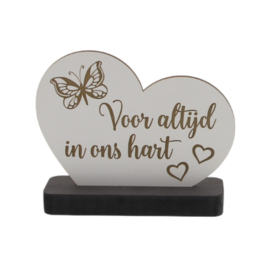 tekstgedenkplankje voor altijd in ons hart