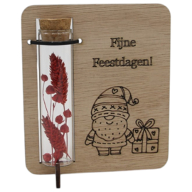 houten kaartje fijne feestdagen