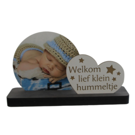 Fotoplankje met tekst welkom lief klein hummeltje