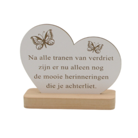 tekstgedenkplankje na alle tranen van verdriet