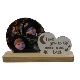 Fotoplankje met tekst love you to the moon and back