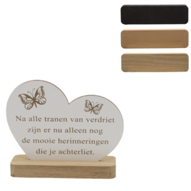tekstgedenkplankje na alle tranen van verdriet