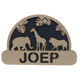 naambord safari dieren met naam