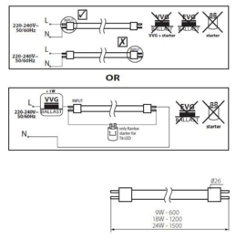 T8 LED GLASS 24W-NW (22653)