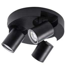 Laurin 3 - rond - wandlamp - plafondlamp spot - incl LED - zwart