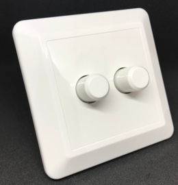 Vervangingsset LED Pro dimmer- duo - universeel - afdekplaat met knopjes