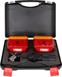 Draadloos - verlichtingsset - aanhanger - magnetisch - met 7 polige - stekker - inclusief opbergkoffer