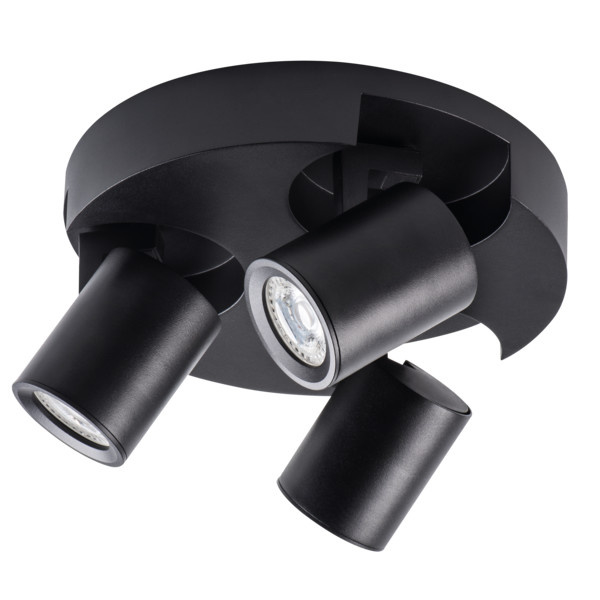 Neerwaarts Shilling Rond en rond Laurin 3 - rond - wandlamp - plafondlamp spot - incl LED - zwart | Spots |  hetLEDje.nl
