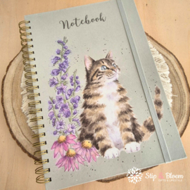 Wrendale A4 Notebook "Whiskers and Wild Flowers" - kat