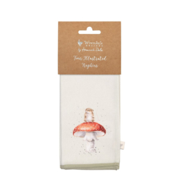 Wrendale - Cotton Napkins  "Garden Friends" - set van 4