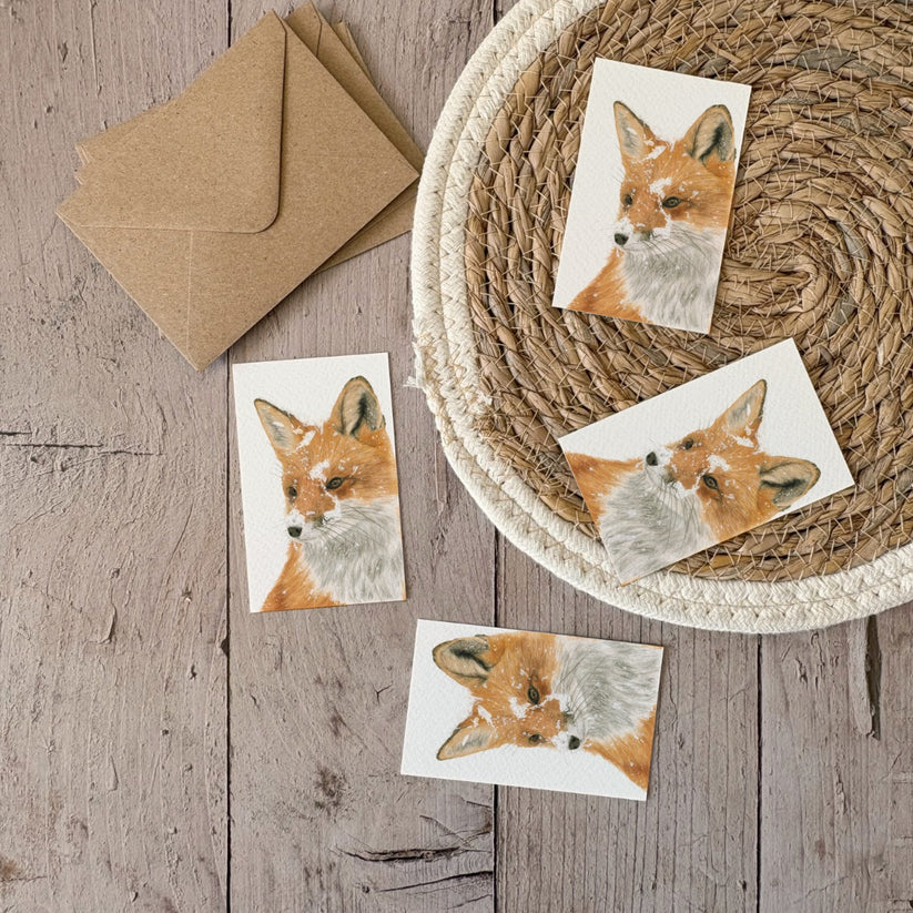 Fencil Art Studio - mini kaartje met envelop - vos