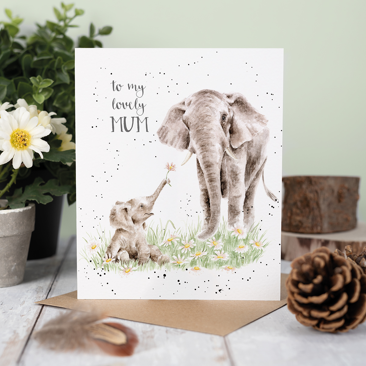 Wrendale greeting card "To My Lovely Mum" - olifant