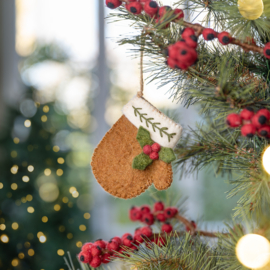 Vilten hanger - wantje Holly Berry - bruin