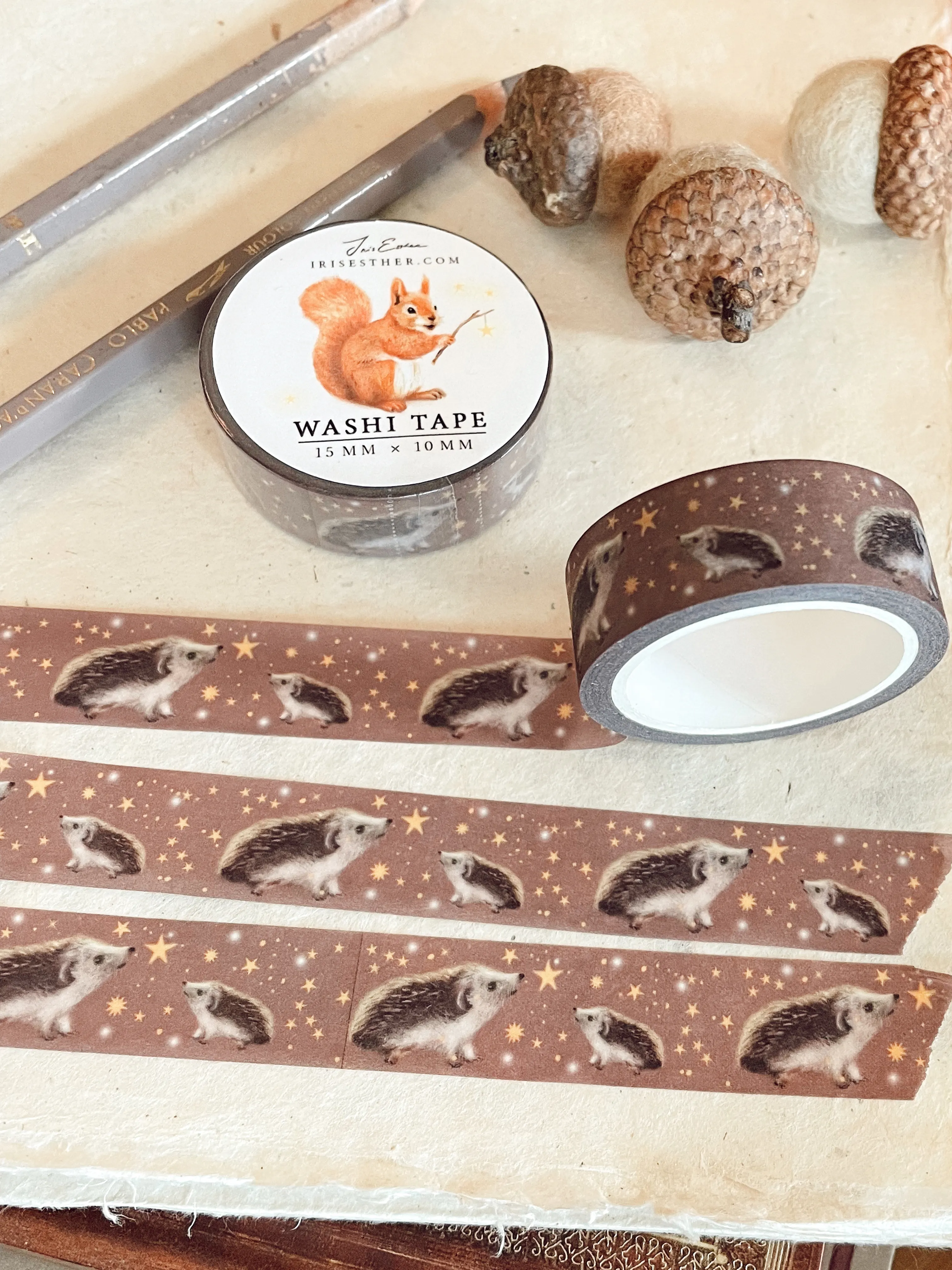 Iris Esther Washi Tape - Starry Hedgehog