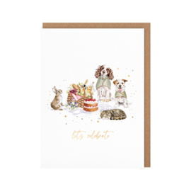 Wrendale card "The Hoppy Picnic" - "let's celebrate"