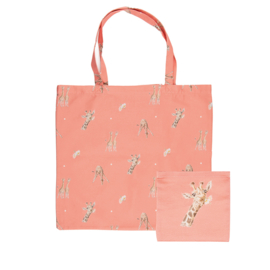 Wrendale foldable shopping bag "Flowers" - giraffe