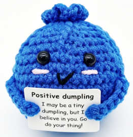 Geluksknuffeltje Positive Dumpling - blauw