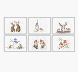 Wrendale Placemats Medium "Christmas" - set van 6