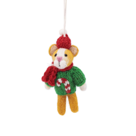 Vilten hanger kat - Kersttrui Candy Cane
