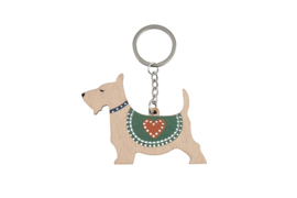 Houten sleutelhanger borduurset - Scottie Dog - Scottish Terrier