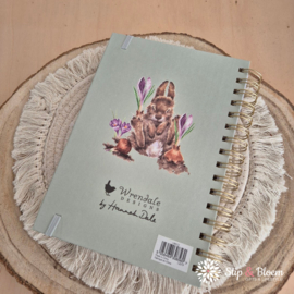 Wrendale A5 Notebook "the Flower Pot" - konijn