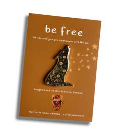 Esther Bennink pin - Wolf "Be Free"