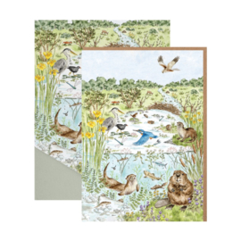 Wrendale Nature Notecard Pack - "The Riverbank"