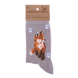 Wrendale sokken "Born to be Wild" - grey - vos
