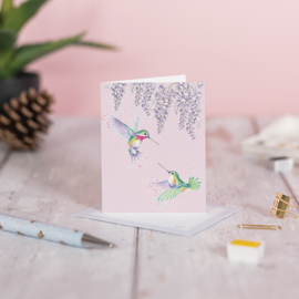 Wrendale mini card "Wisteria Wishes" - kolibri