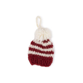 Vilten hanger - muts pompom - rood