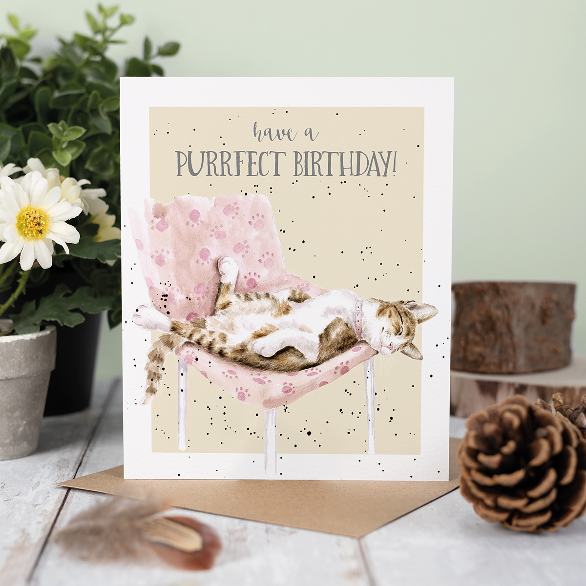 Wrendale greeting card "Purrfect Birthday" - poes