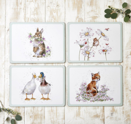 Wrendale Placemats Large "Wildflowers" - set van 4