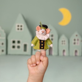 Vilten vingerpopje "Pietermuis" - groen