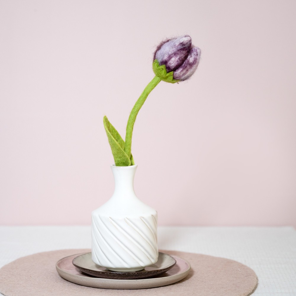 Vilten bloem - Tulp Pipa - paars