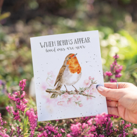 Wrendale greeting card "When Robins Appear"- roodborstje
