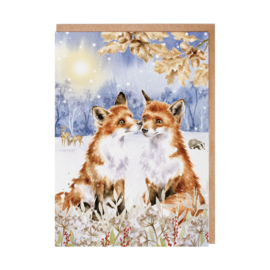 Wrendale Christmas Card Pack "Footprints in the Snow"