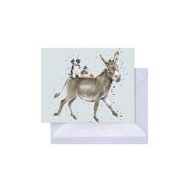 Wrendale mini card "Donkey Ride" - ezel