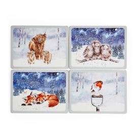 Wrendale Placemats Medium "Winter Skies" - set van 4