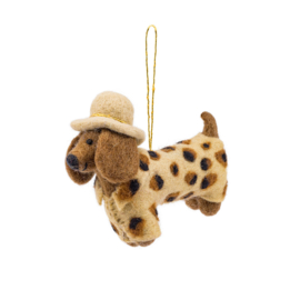 Vilten hanger - Teckel Panterprint beige